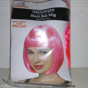 Womens hot pink costume wig